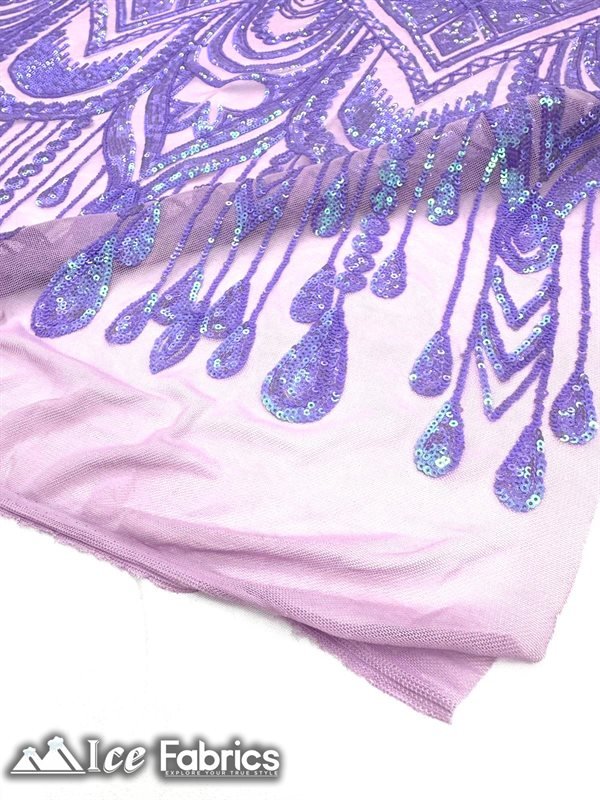African Sequin Fabric 4 Way Spandex Stretch Sequin FabricICE FABRICSICE FABRICSIridescent PurpleBy The Yard (60" Wide)African Sequin Fabric 4 Way Spandex Stretch Sequin Fabric ICE FABRICS Iridescent Purple