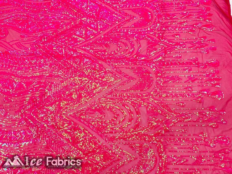 African Sequin Fabric 4 Way Spandex Stretch Sequin FabricICE FABRICSICE FABRICSNeon FuchsiaBy The Yard (60" Wide)African Sequin Fabric 4 Way Spandex Stretch Sequin Fabric ICE FABRICS Neon Fuchsia