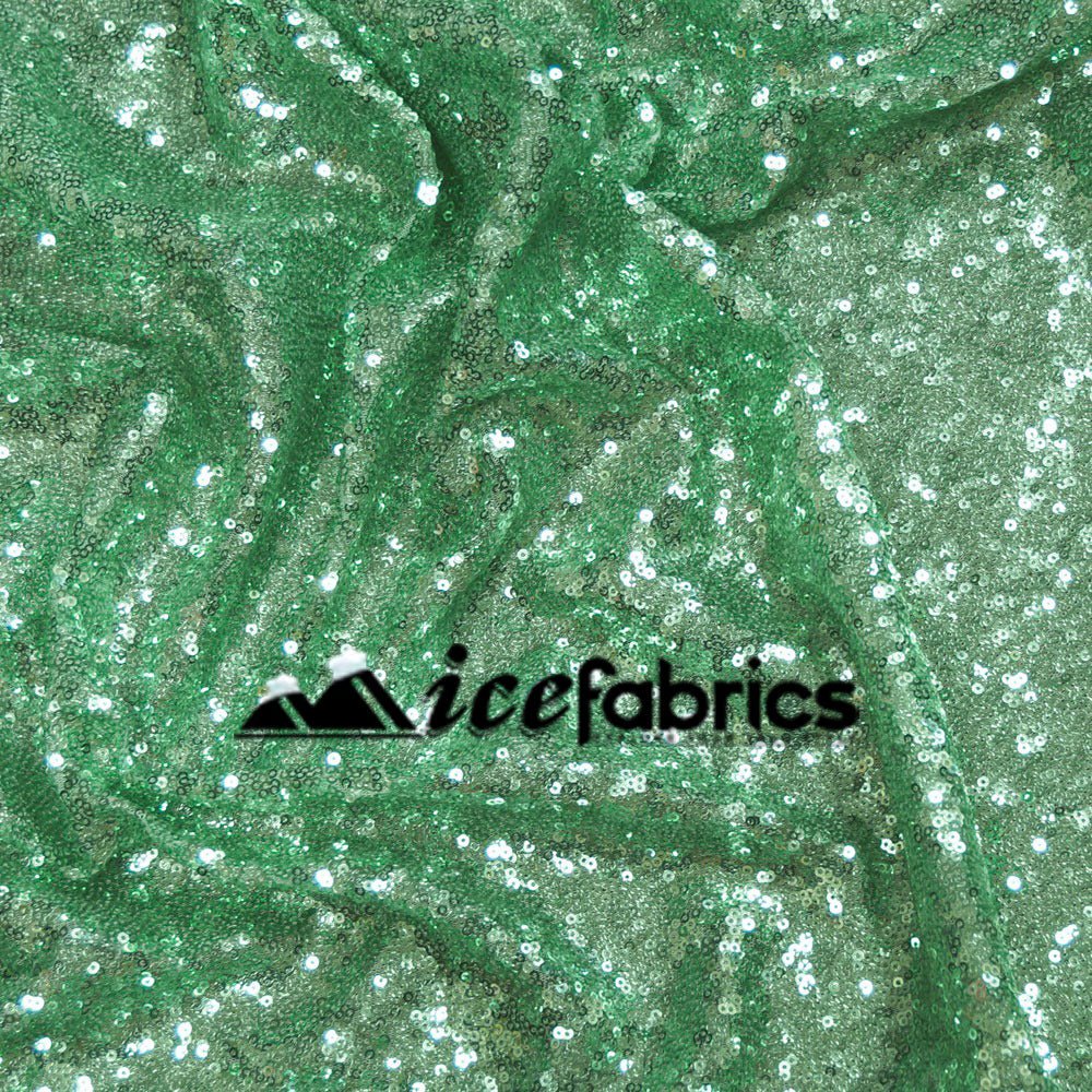 All Over Mint Green Mesh Glitz Mini Sequins FabricICE FABRICSICE FABRICSPer YardAll Over Mint Green Mesh Glitz Mini Sequins Fabric ICE FABRICS