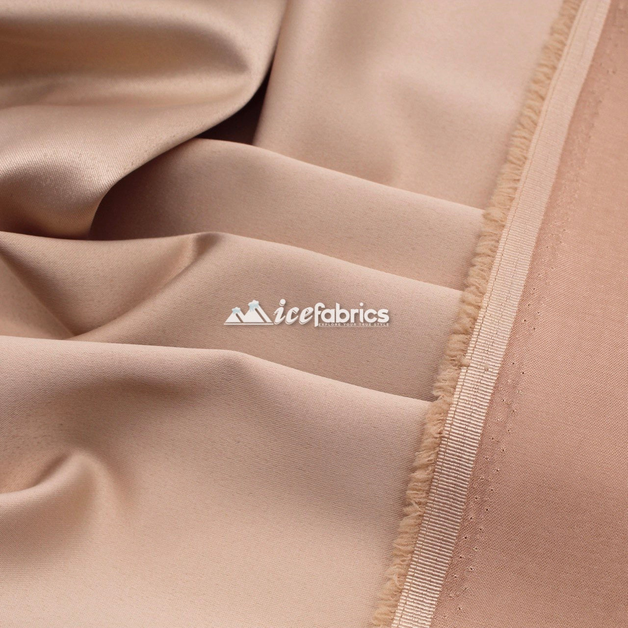 Armani Thick Solid Color Silky Stretch Satin Fabric Sold By The YardSatin FabricICE FABRICSICE FABRICSChampagneArmani Thick Solid Color Silky Stretch Satin Fabric Sold By The Yard ICE FABRICS Champagne