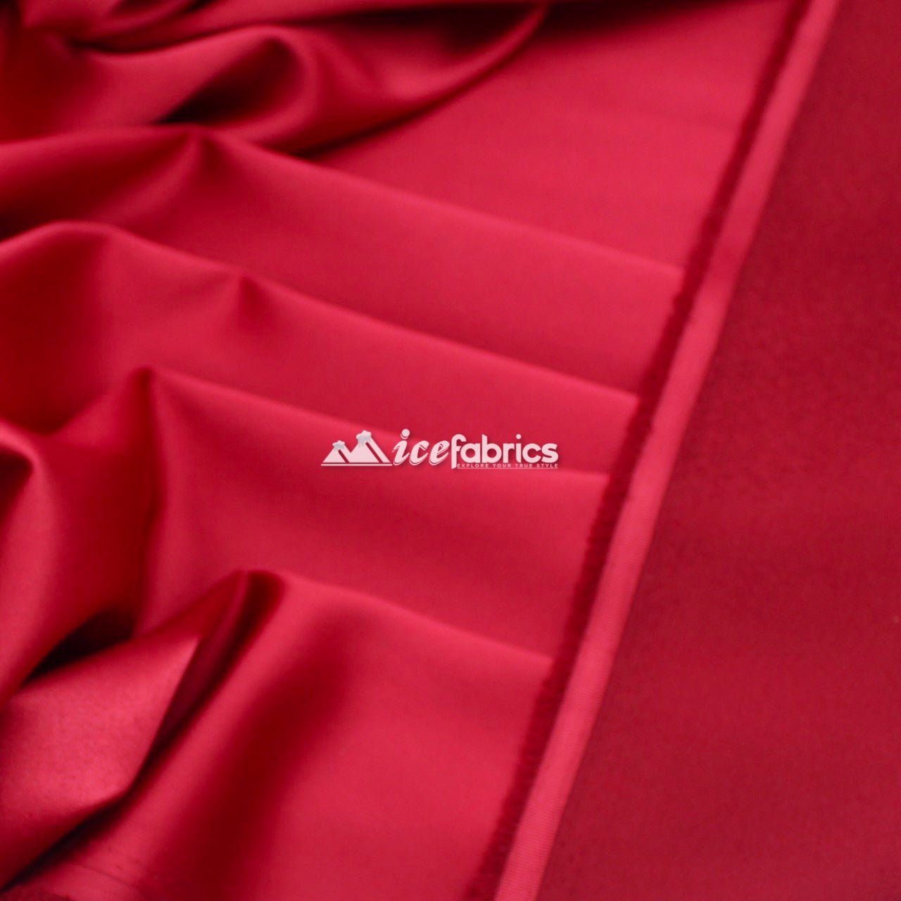 Armani Thick Solid Color Silky Stretch Satin Fabric Sold By The YardSatin FabricICE FABRICSICE FABRICSBurgundyArmani Thick Solid Color Silky Stretch Satin Fabric Sold By The Yard ICE FABRICS Red