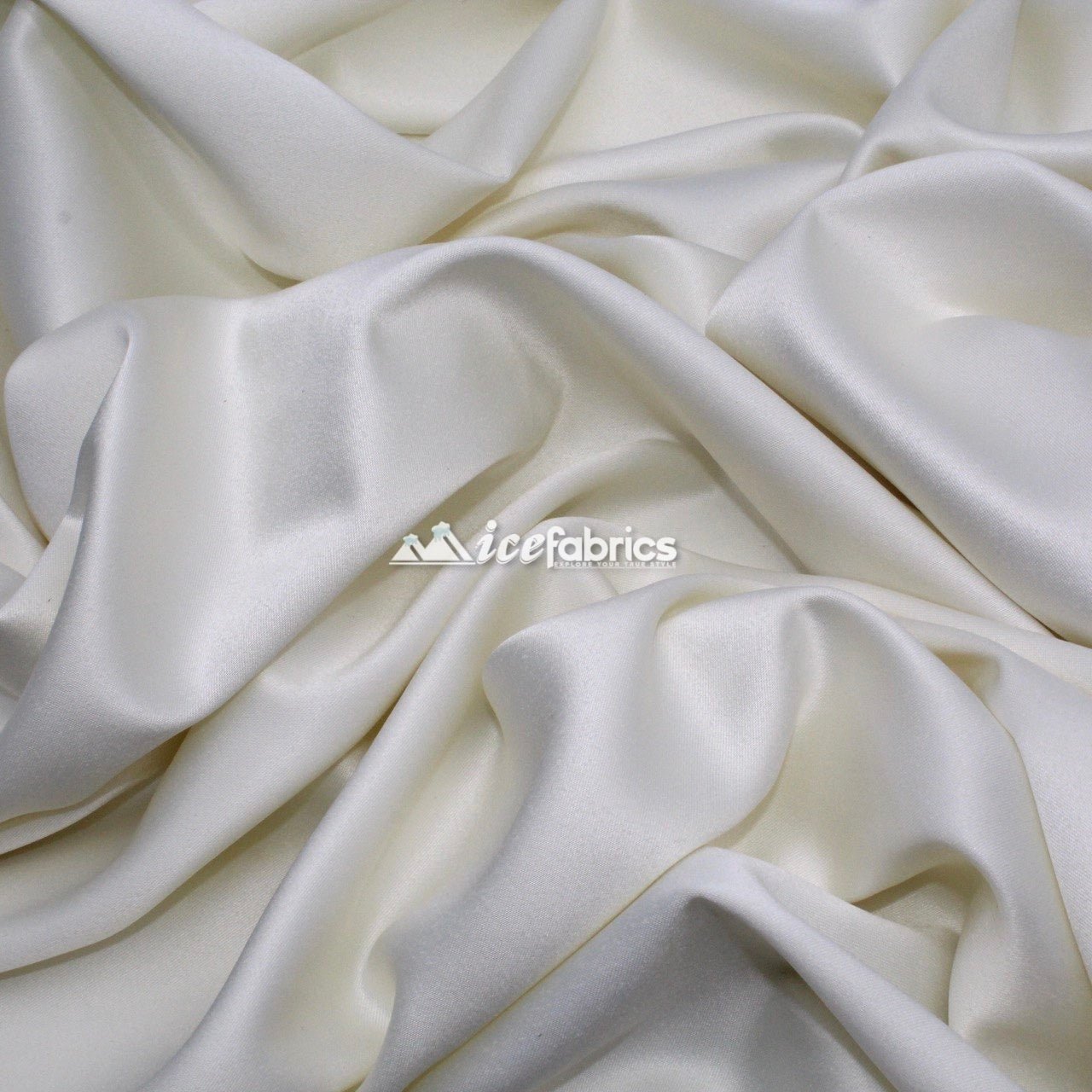 Armani Thick Solid Color Silky Stretch Satin Fabric IceFabrics