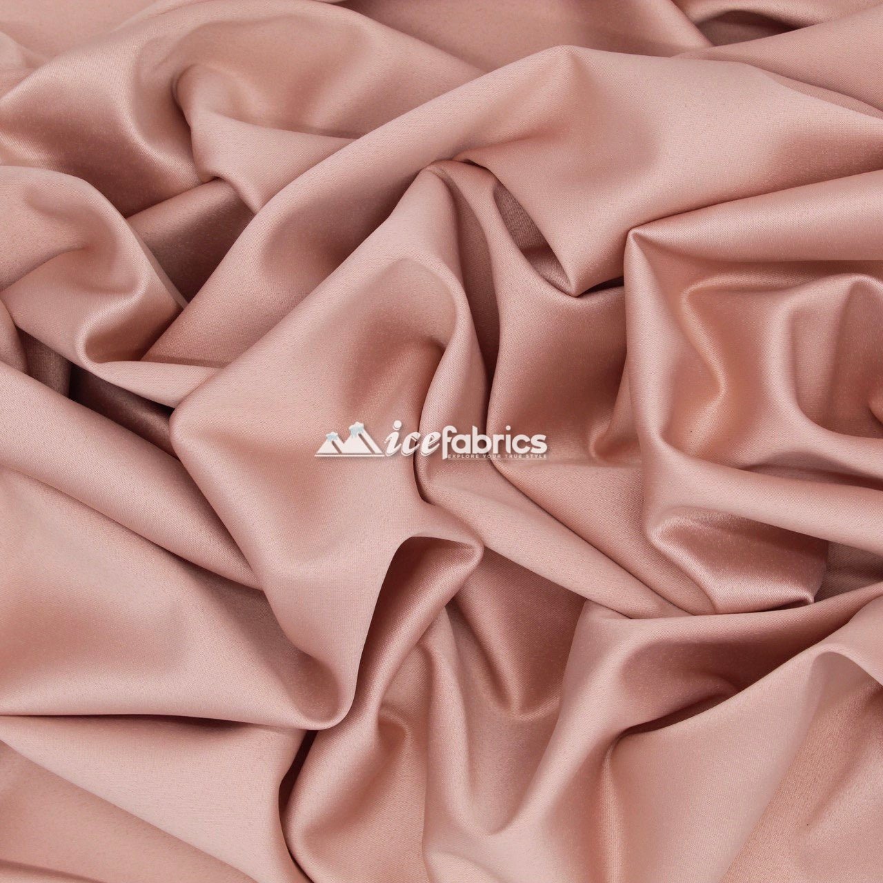 Armani Thick Solid Color Silky Stretch Satin Fabric Sold By The YardSatin FabricICE FABRICSICE FABRICSRose GoldArmani Thick Solid Color Silky Stretch Satin Fabric Sold By The Yard ICE FABRICS Rose Gold