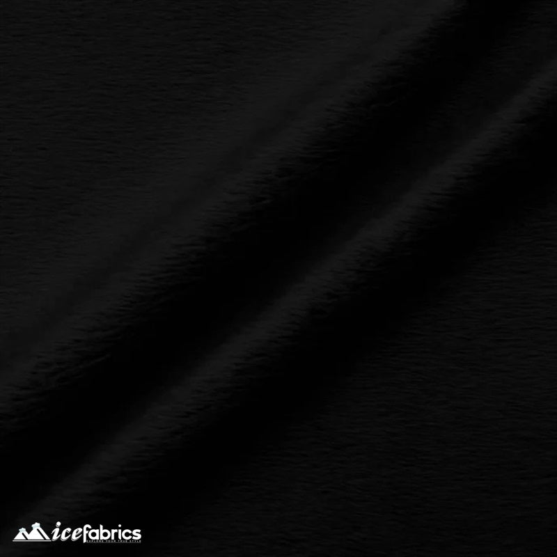 Black Ultra Soft 3mm Minky Fabric Faux FurICE FABRICSICE FABRICSBy The Yard (60 inches Wide)Black Ultra Soft 3mm Minky Fabric Faux Fur ICE FABRICS
