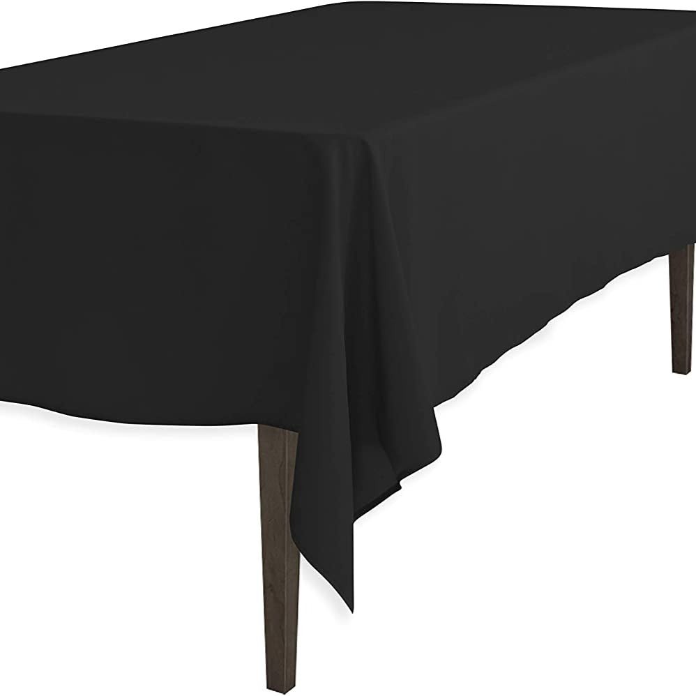 Black Washable Polyester 60 x 60 Inch Square TableclothICEFABRICICE FABRICSBlack Washable Polyester 60 x 60 Inch Square Tablecloth ICEFABRIC