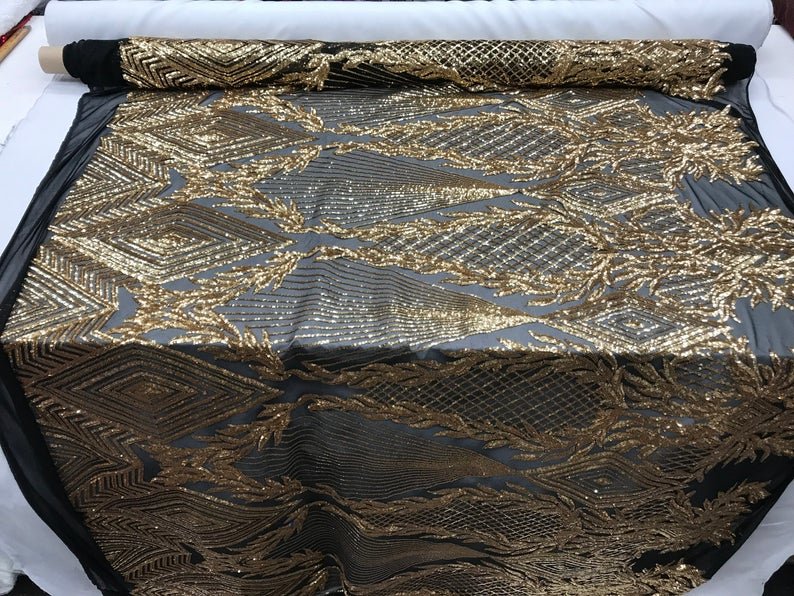 Bridal Fashion 4 Way Stretch Sequin Fabric Sold By The Yard For Wedding DressesICE FABRICSICE FABRICSPurpleBy The Yard (58" Wide)Bridal Fashion 4 Way Stretch Sequin Fabric Sold By The Yard For Wedding Dresses ICE FABRICS Gold
