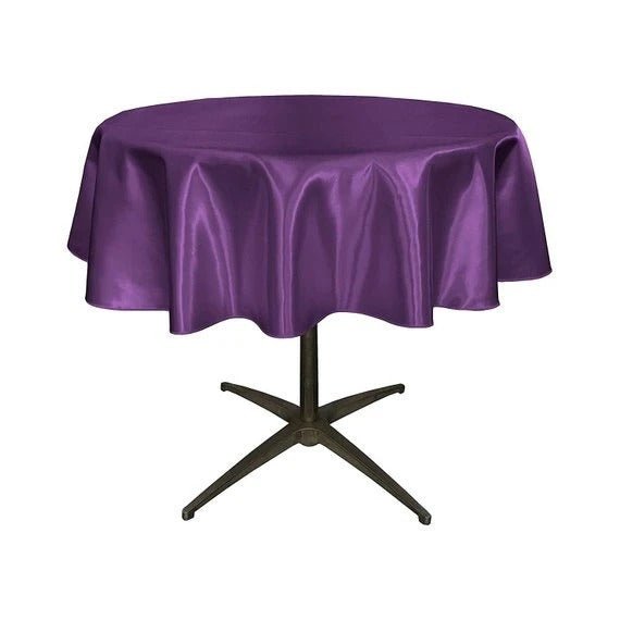 Bridal Satin Round 51-Inch, Wedding Prom Decoration Tablecloth Outdoor Birthday Party, DJ Party And Dining Table DecorICE FABRICSICE FABRICSPurple1Bridal Satin Round 51-Inch, Wedding Prom Decoration Tablecloth Outdoor Birthday Party, DJ Party And Dining Table Decor ICE FABRICS Purple