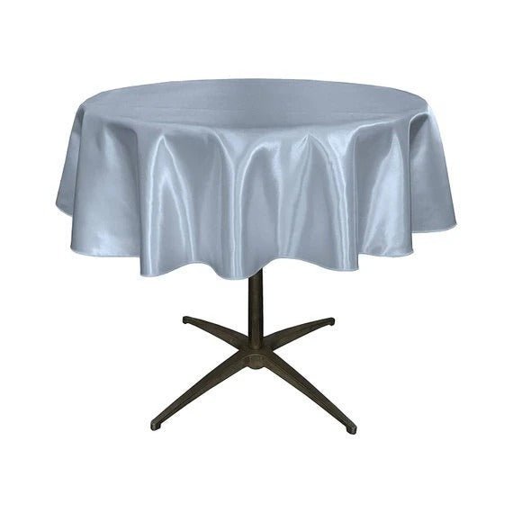 Bridal Satin Round 51-Inch, Wedding Prom Decoration Tablecloth Outdoor Birthday Party, DJ Party And Dining Table DecorICE FABRICSICE FABRICSLight Blue1Bridal Satin Round 51-Inch, Wedding Prom Decoration Tablecloth Outdoor Birthday Party, DJ Party And Dining Table Decor ICE FABRICS Light Blue