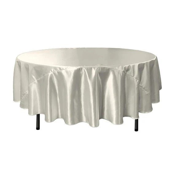 Bridal Satin Round Tablecloth, 90-Inch, Wedding Prom Decoration Outdoor Birthday Party, DJ Party, And Dining Tables DecorICE FABRICSICE FABRICSWhiteBridal Satin Round Tablecloth, 90-Inch, Wedding Prom Decoration Outdoor Birthday Party, DJ Party, And Dining Tables Decor ICE FABRICS White