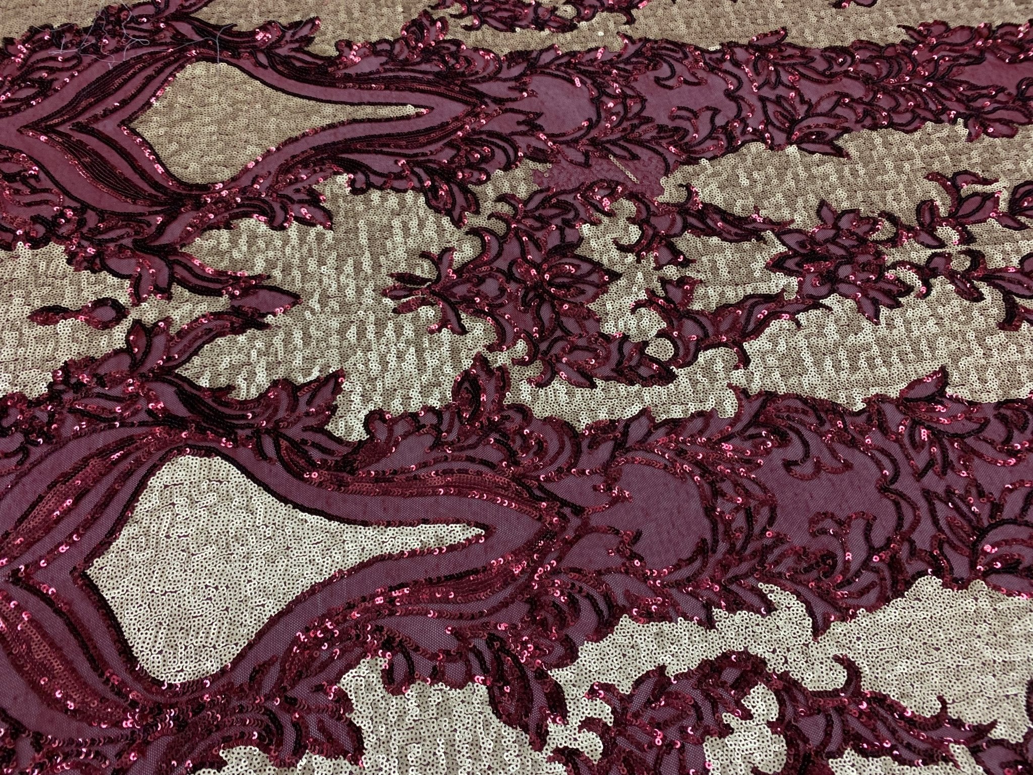 Burgundy_ Elegant 4 WAY Stretch Sequins On Power Mesh//Spandex Mesh Lace Sequins Fabric By The Yard//Embroidery Lace/ Gowns/Veil/ BridalICEFABRICICE FABRICS1/2 Yard (18 inches)Burgundy_ Elegant 4 WAY Stretch Sequins On Power Mesh//Spandex Mesh Lace Sequins Fabric By The Yard//Embroidery Lace/ Gowns/Veil/ Bridal ICEFABRIC