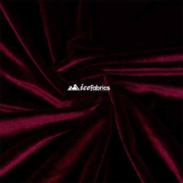 Burgundy Color Stretch Velvet Fabric Sold by The Yard(1 - 60 Inch Wide –  ALOHALACE
