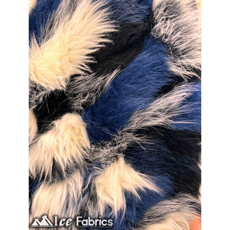 Canadian multi color Faux Fur Fabric By The YardICE FABRICSICE FABRICSBy The Yard (60" Wide)Long Pile (2.5” long)Blue WhiteCanadian multi color Faux Fur Fabric By The Yard ICE FABRICS Blue White