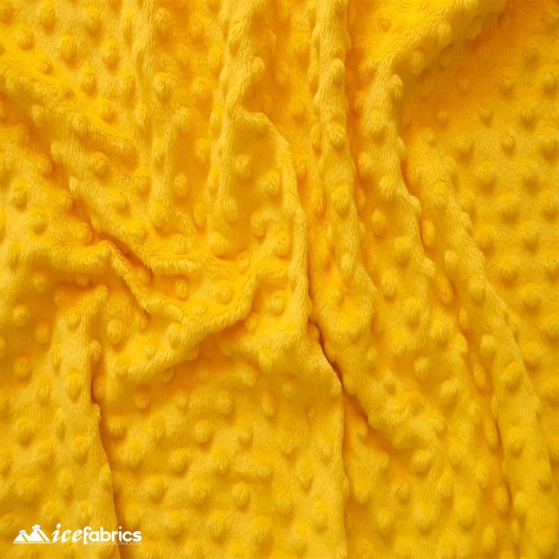 Canary Yellow Minky Dot Fabric Blanket FabricMinkyICE FABRICSICE FABRICSBy The Yard (60 inches Wide)Canary Yellow Minky Dot Fabric Blanket Fabric ICE FABRICS