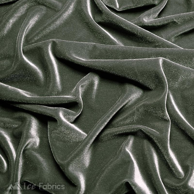 Charcoal Wholesale Velvet Fabric Stretch | 60" WideICE FABRICSICE FABRICS20 Yards CharcoalCharcoal Wholesale Velvet Fabric Stretch | 60" Wide