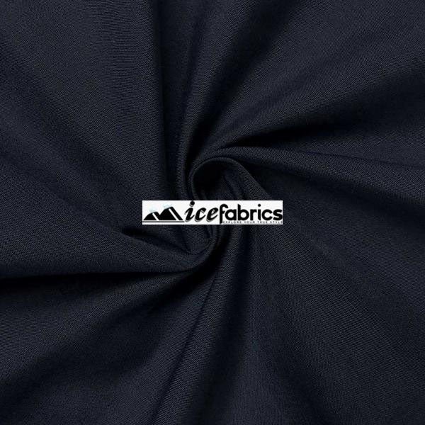 60 Poly Cotton Broadcloth Black, Fabric by the Yard