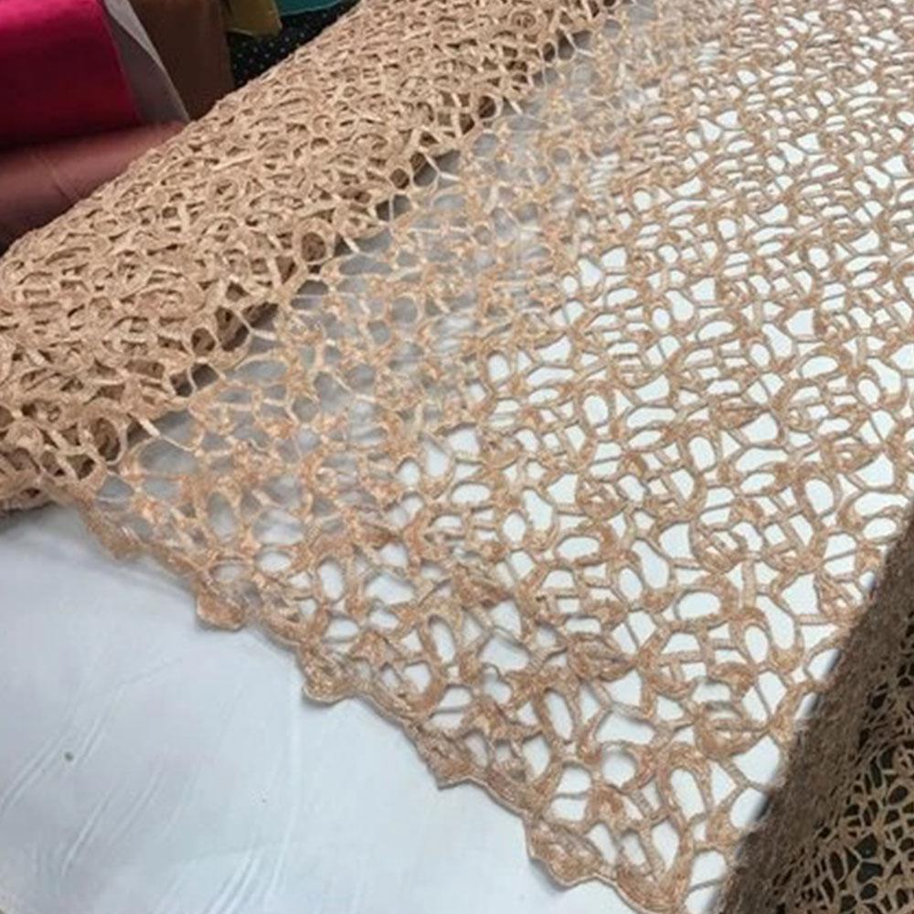 Design Beaded Mesh Lace Fabric Bridal Wedding ClothesICE FABRICSICE FABRICSPeachDesign Beaded Mesh Lace Fabric Bridal Wedding Clothes BAZZAR TEXTILE Peach