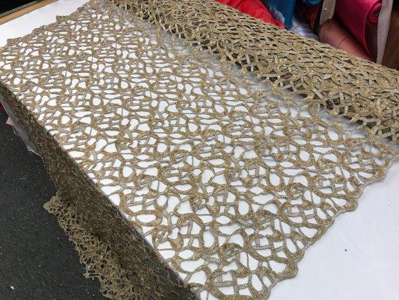 Design Beaded Mesh Lace Fabric Bridal Wedding ClothesICE FABRICSICE FABRICSDk GoldDesign Beaded Mesh Lace Fabric Bridal Wedding Clothes BAZZAR TEXTILE Dk Gold