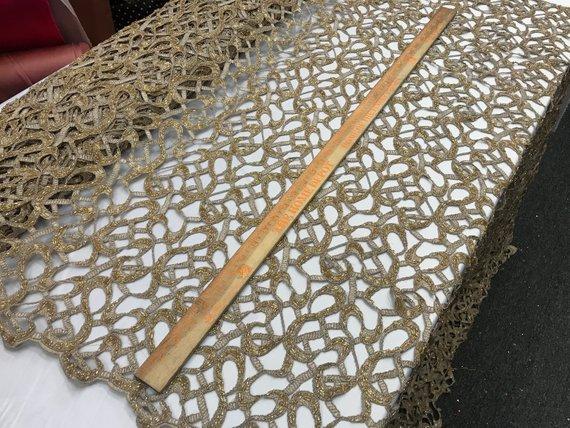 Design Beaded Mesh Lace Fabric Bridal Wedding ClothesICE FABRICSICE FABRICSDk GoldDesign Beaded Mesh Lace Fabric Bridal Wedding Clothes BAZZAR TEXTILE Dk Gold