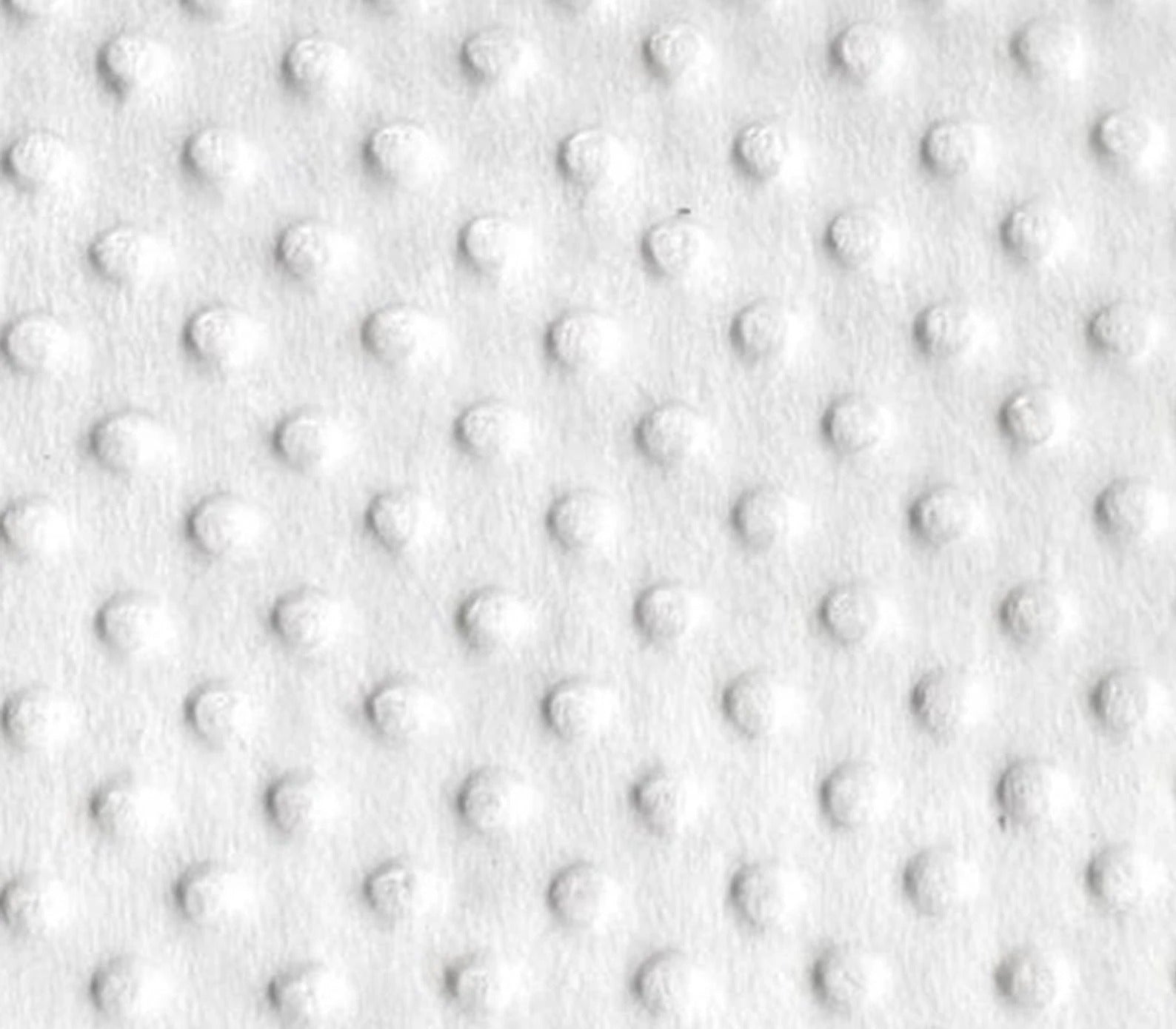 Dimple Dot Minky Fabric Sold By The Yard - 36"/ 58" White