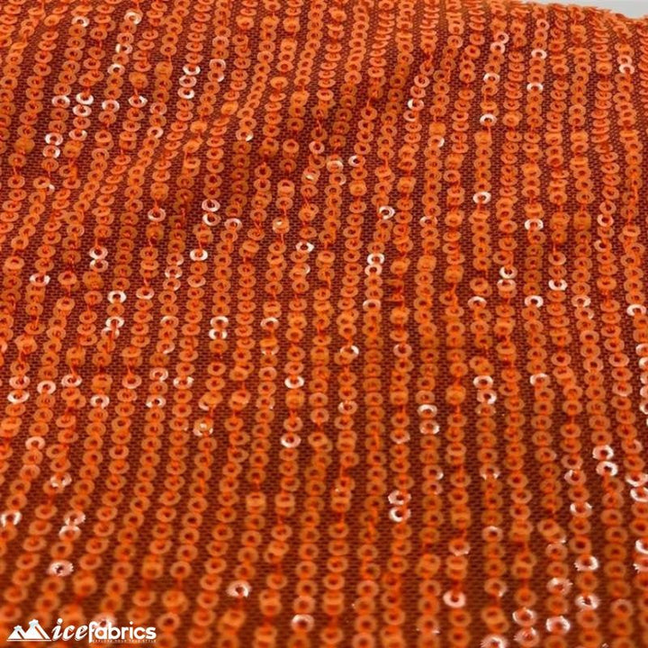Elegant 2 Way All Over Stretch Sequin FabricICE FABRICSICE FABRICSBy The Yard58 inches WideNeon OrangeElegant 2 Way All Over Stretch Sequin Fabric ICE FABRICS Neon Orange