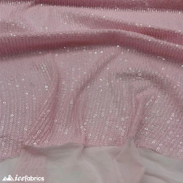 Elegant 2 Way All Over Stretch Sequin FabricICE FABRICSICE FABRICSBy The Yard58 inches WideBaby PinkElegant 2 Way All Over Stretch Sequin Fabric ICE FABRICS Baby Pink