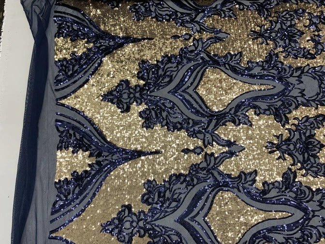 Elegant 4 WAY Stretch Sequins On Power Mesh//Spandex Mesh Lace Sequins Fabric By The Yard//Embroidery Lace/ Gowns/Veil/ BridalICEFABRICICE FABRICSNavy Blue On Power Mesh1/2 Yard (18 Inches )Elegant 4 WAY Stretch Sequins On Power Mesh//Spandex Mesh Lace Sequins Fabric By The Yard//Embroidery Lace/ Gowns/Veil/ Bridal ICEFABRIC Black/Gold On Power Mesh
