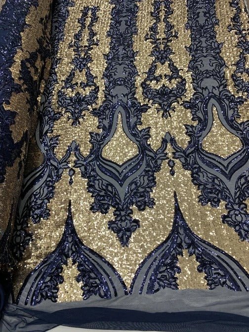 Elegant 4 WAY Stretch Sequins On Power Mesh//Spandex Mesh Lace Sequins Fabric By The Yard//Embroidery Lace/ Gowns/Veil/ BridalICEFABRICICE FABRICSNavy Blue On Power Mesh1/2 Yard (18 Inches )Elegant 4 WAY Stretch Sequins On Power Mesh//Spandex Mesh Lace Sequins Fabric By The Yard//Embroidery Lace/ Gowns/Veil/ Bridal ICEFABRIC Navy Blue On Power Mesh