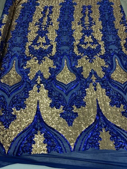 Elegant 4 WAY Stretch Sequins On Power Mesh//Spandex Mesh Lace Sequins Fabric By The Yard//Embroidery Lace/ Gowns/Veil/ BridalICEFABRICICE FABRICSRoyal Blue On Power Mesh1/2 Yard (18 Inches )Elegant 4 WAY Stretch Sequins On Power Mesh//Spandex Mesh Lace Sequins Fabric By The Yard//Embroidery Lace/ Gowns/Veil/ Bridal ICEFABRIC Royal Blue On Power Mesh