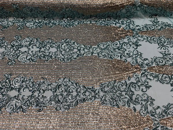 Elegant French Power Spandex Stretch Mesh Lace Sequin Fabric By The YardICEFABRICICE FABRICSSilverBy The Yard (58" Wide)Elegant French Power Spandex Stretch Mesh Lace Sequin Fabric By The Yard ICEFABRIC Lavender