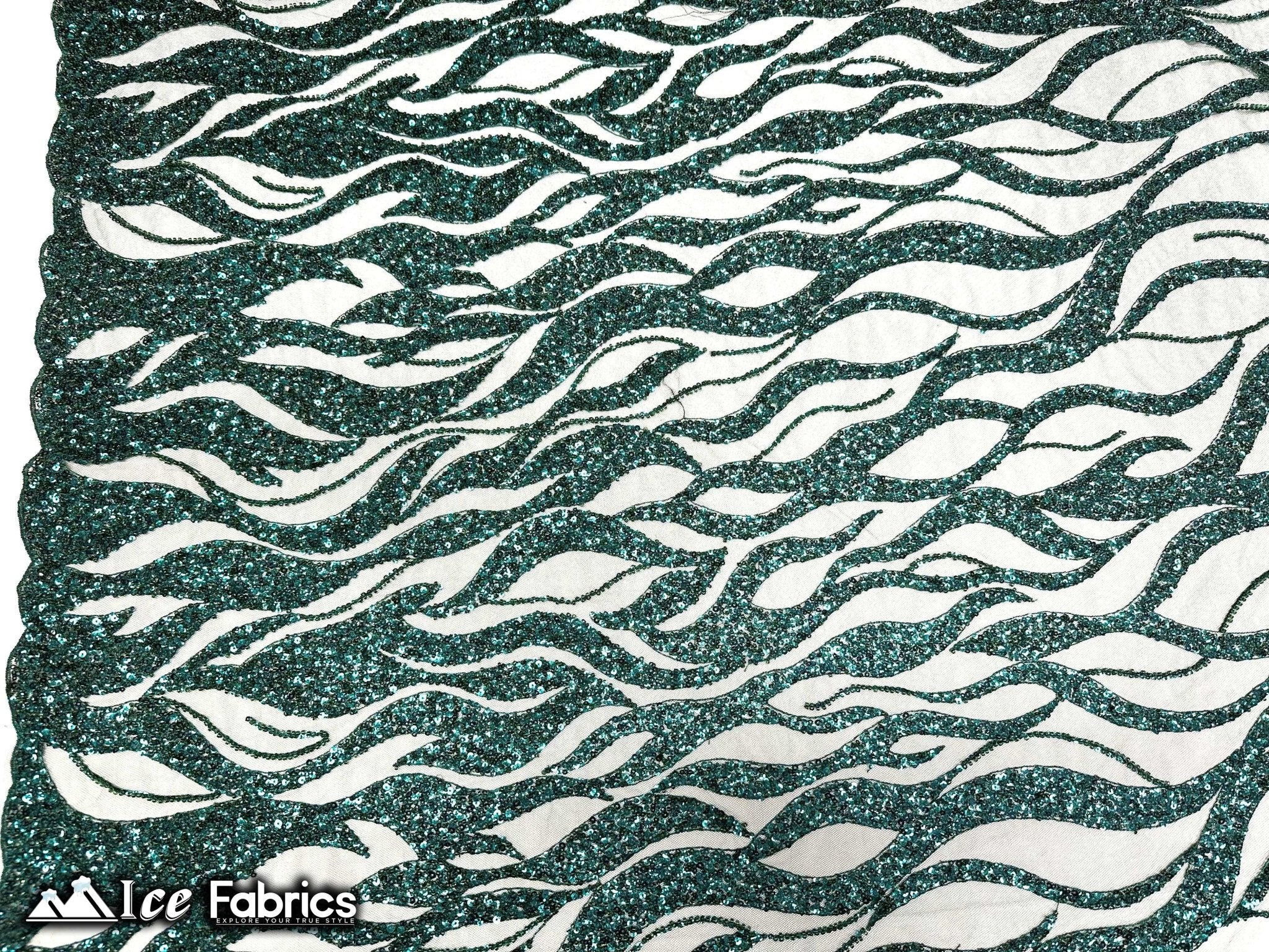 Elegant Heavy Beaded Fabric Lace Fabric with SequinICE FABRICSICE FABRICSHunter GreenBy The Yard (54" Wide)Elegant Heavy Beaded Fabric Lace Fabric with Sequin ICE FABRICS Hunter Green
