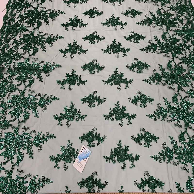 Embroidered Bridal Fabric Mesh Lace Floral Flowers Fabric Sold by the YardICEFABRICICE FABRICSHunter GreenEmbroidered Bridal Fabric Mesh Lace Floral Flowers Fabric Sold by the Yard ICEFABRIC Hunter Green