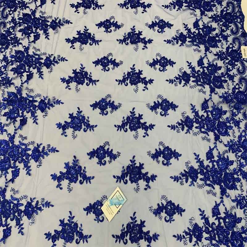 Embroidered Bridal Fabric Mesh Lace Floral Flowers Fabric Sold by the YardICEFABRICICE FABRICSRoyal BlueEmbroidered Bridal Fabric Mesh Lace Floral Flowers Fabric Sold by the Yard ICEFABRIC Royal Blue