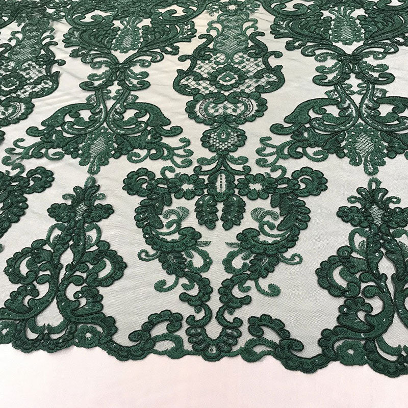 Embroidered Wedding Prom Design Mesh Lace Sequins Dress By The YardICE FABRICSICE FABRICSHunter GreenEmbroidered Wedding Prom Design Mesh Lace Sequins Dress By The Yard ICE FABRICS Hunter Green