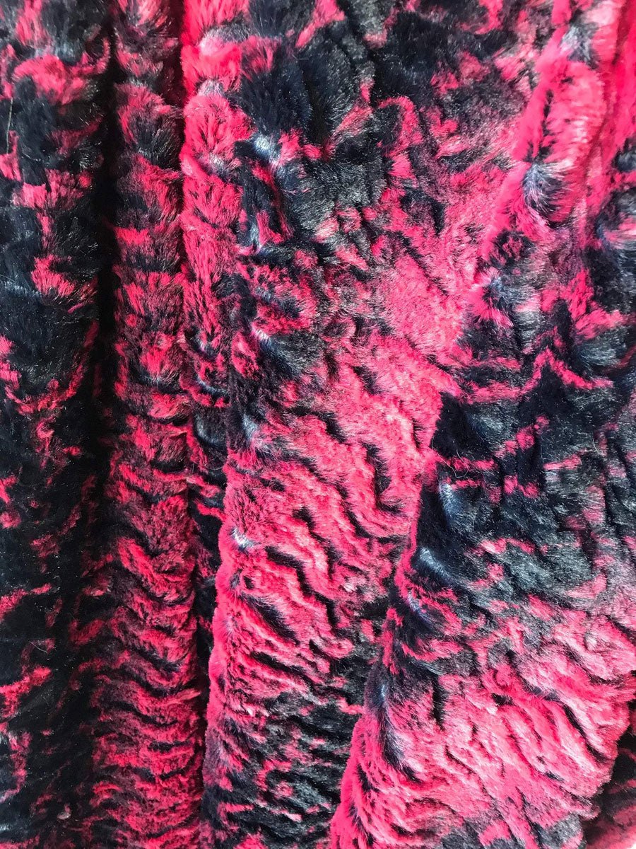 Fake Fur Animal Skin Faux Fur By The Yard 60" Width Black / Pink FabricICEFABRICICE FABRICSBy The Yard (60 inches Wide)Fake Fur Animal Skin Faux Fur By The Yard 60" Width Black / Pink Fabric ICEFABRIC