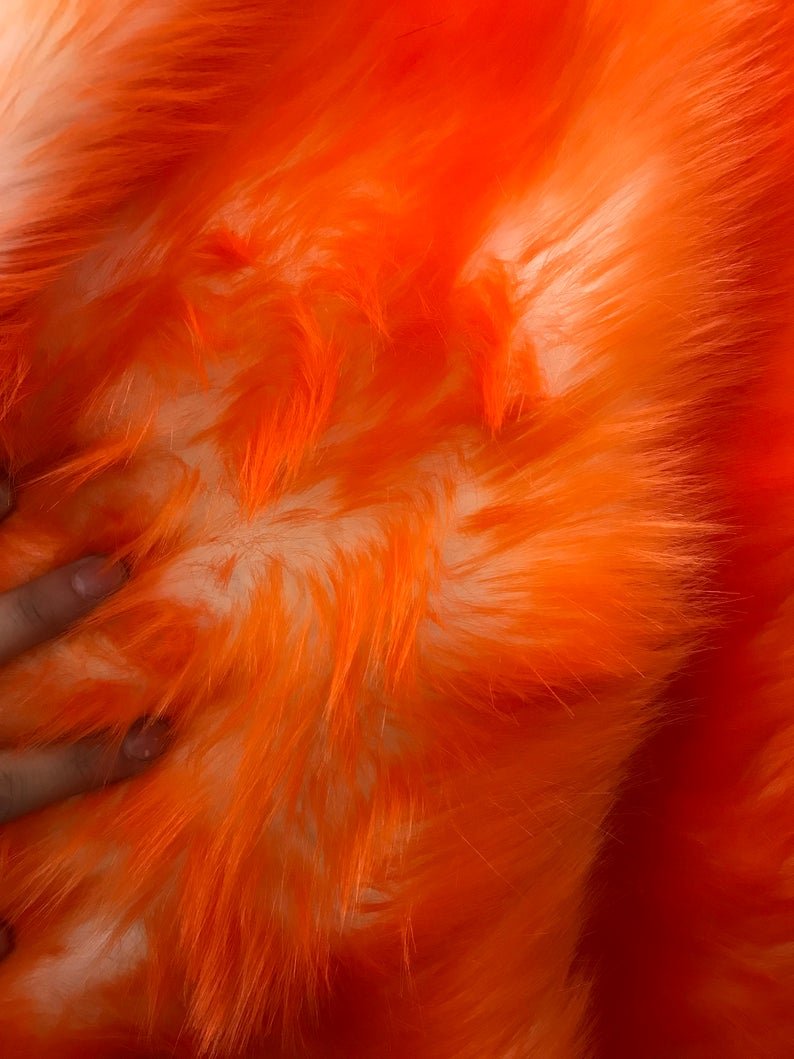 Fake Fur Animal Skin Orange Shaggy Long Pile Faux Fur Fabric 60" WidthICEFABRICICE FABRICSBy The Yard (60 inches Wide)Fake Fur Animal Skin Orange Shaggy Long Pile Faux Fur Fabric 60" Width ICEFABRIC