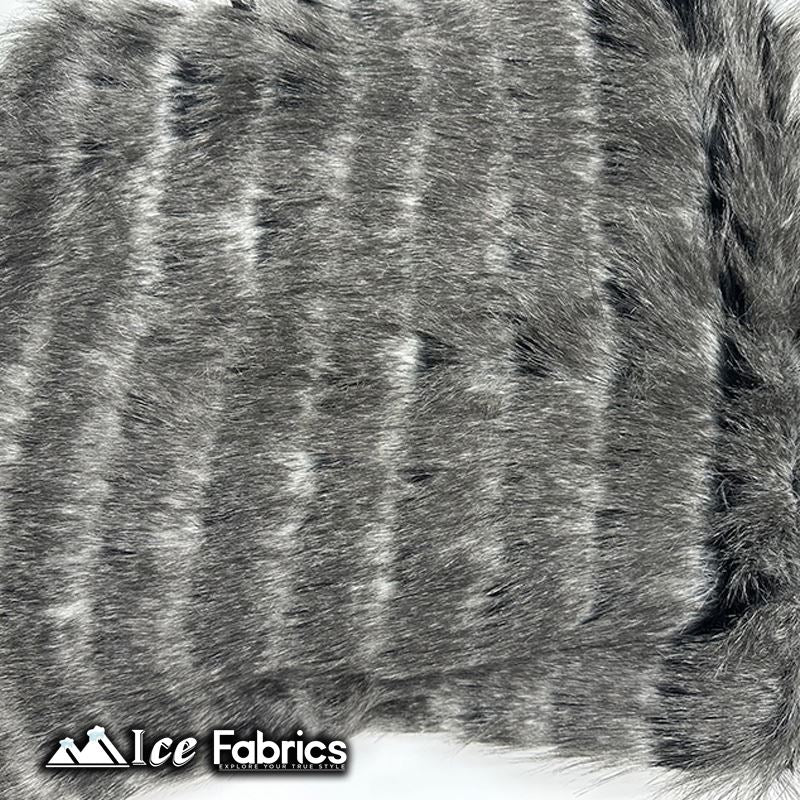 Fancy Feather Long pile Faux Fur Fabric | 3” PileICE FABRICSICE FABRICSBlack GrayBy The Yard (60” Wide)Fancy Feather Long pile Faux Fur Fabric | 3” Pile ICE FABRICS Black Gray