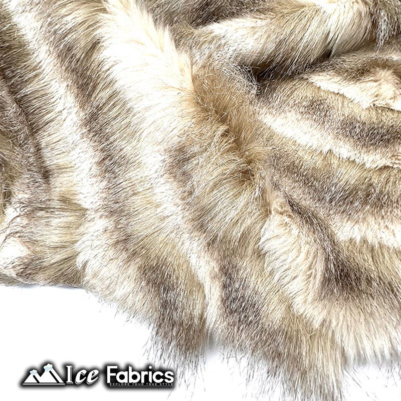 Fancy Feather Long pile Faux Fur Fabric | 3” PileICE FABRICSICE FABRICSBeige - Brown - WhiteBy The Yard (60” Wide)Fancy Feather Long pile Faux Fur Fabric | 3” Pile ICE FABRICS Beige - Brown - White