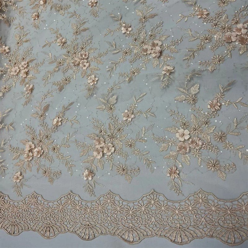 Fashion 3D Flowers Floral Beaded Lace FabricICE FABRICSICE FABRICSBy The Yard50" WidePeachFashion 3D Flowers Floral Beaded Lace Fabric ICE FABRICS Peach