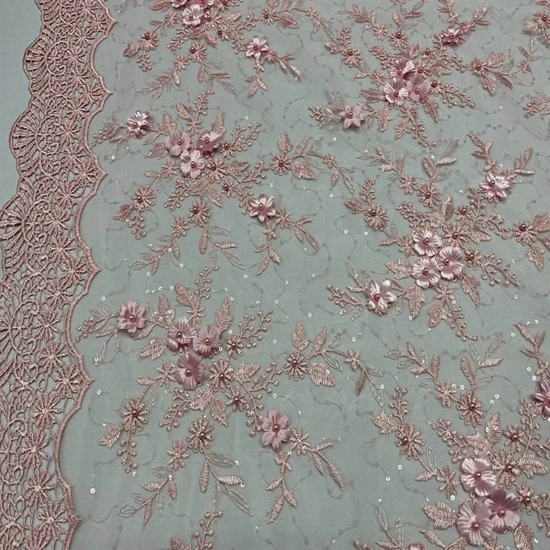 Fashion 3D Flowers Floral Beaded Lace FabricICE FABRICSICE FABRICSBy The Yard50" WidePinkFashion 3D Flowers Floral Beaded Lace Fabric ICE FABRICS Pink