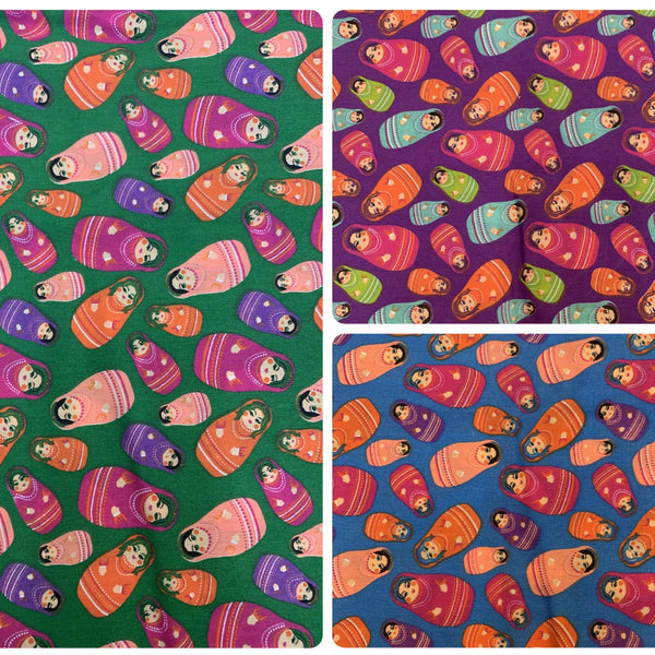 Fashion Fish Print Poly Cotton Fabric By The Yard (Red, Gray, Blue