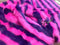 Purple/Fuschia Faux Fur 2 Tone Stripe Long Pile Fabric For Fur Coats, Fur Clothing, Blankets, Bed Spreads, Throw Blankets