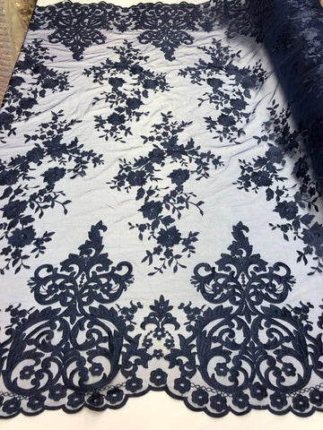 Floral Mesh Lace Wedding Prom Dress Fabric - IceFabrics Floral Mesh Lace Wedding Prom Dress Fabric - IceFabrics