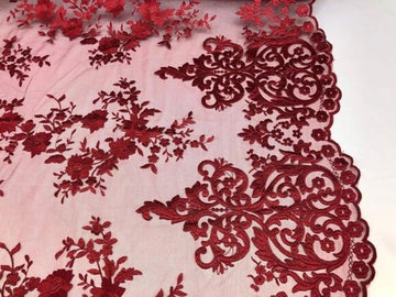 Floral Mesh Lace Wedding Prom Dress Fabric - IceFabrics