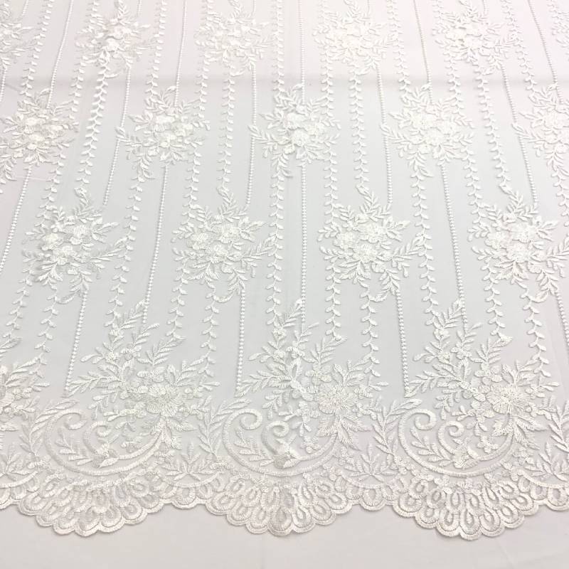 Flowers Floral White Lace Fabric / Embroidery Lace MeshICE FABRICSICE FABRICSBy The YardFlowers Floral White Lace Fabric / Embroidery Lace Mesh ICE FABRICS
