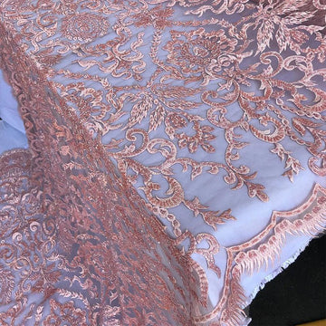 African Tulle Lace Mesh Rope Embroidery Fabric - Green 5 Yards For Wedding & Special Occasions
