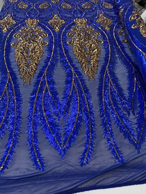 French Luxury 4 Way Stretch Sequins Spandex Power Mesh Lace FabricICEFABRICICE FABRICSRoyal BlueFrench Luxury 4 Way Stretch Sequins Spandex Power Mesh Lace Fabric ICEFABRIC Royal Blue