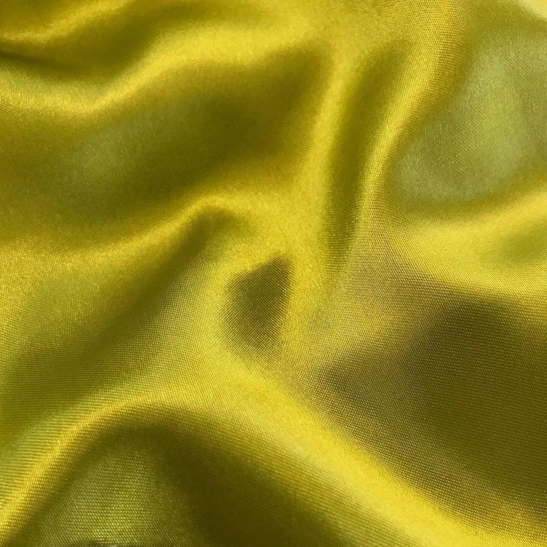 French Quality 5% Stretch Satin Fabric Spandex Fabric BTY ICEFABRIC Olive Green