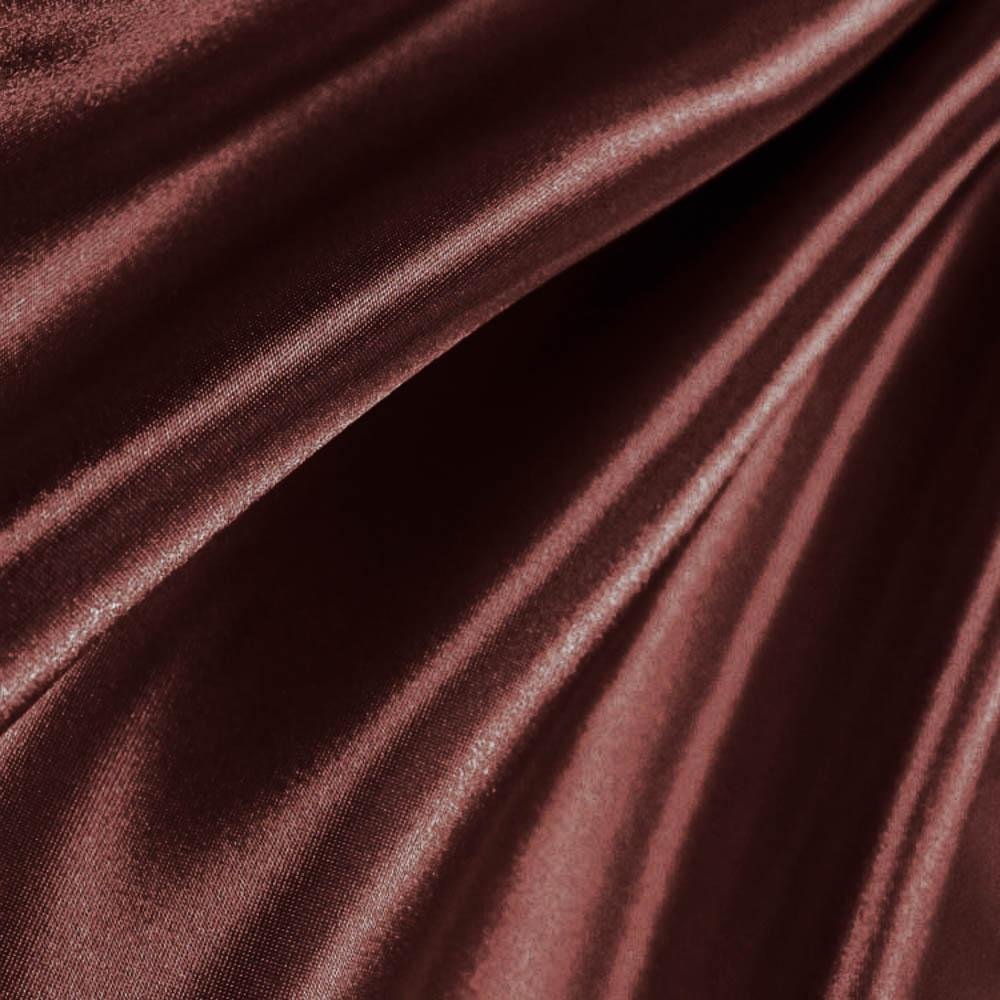 French Quality 5% Stretch Satin Fabric Spandex Fabric BTY ICEFABRIC Brown Dark