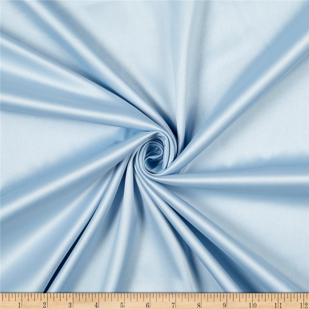 French Quality 5% Stretch Satin Fabric Spandex Fabric BTY ICEFABRIC Light Blue