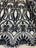 Geometric Black 4 Way Stretch Sequins Fabric _ Black Mesh Fabric